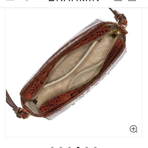 3 piece set!! Brahmin Pecan Carrie crossbody  + Palm tassel + Credit Card Wallet - Picture 10 of 15